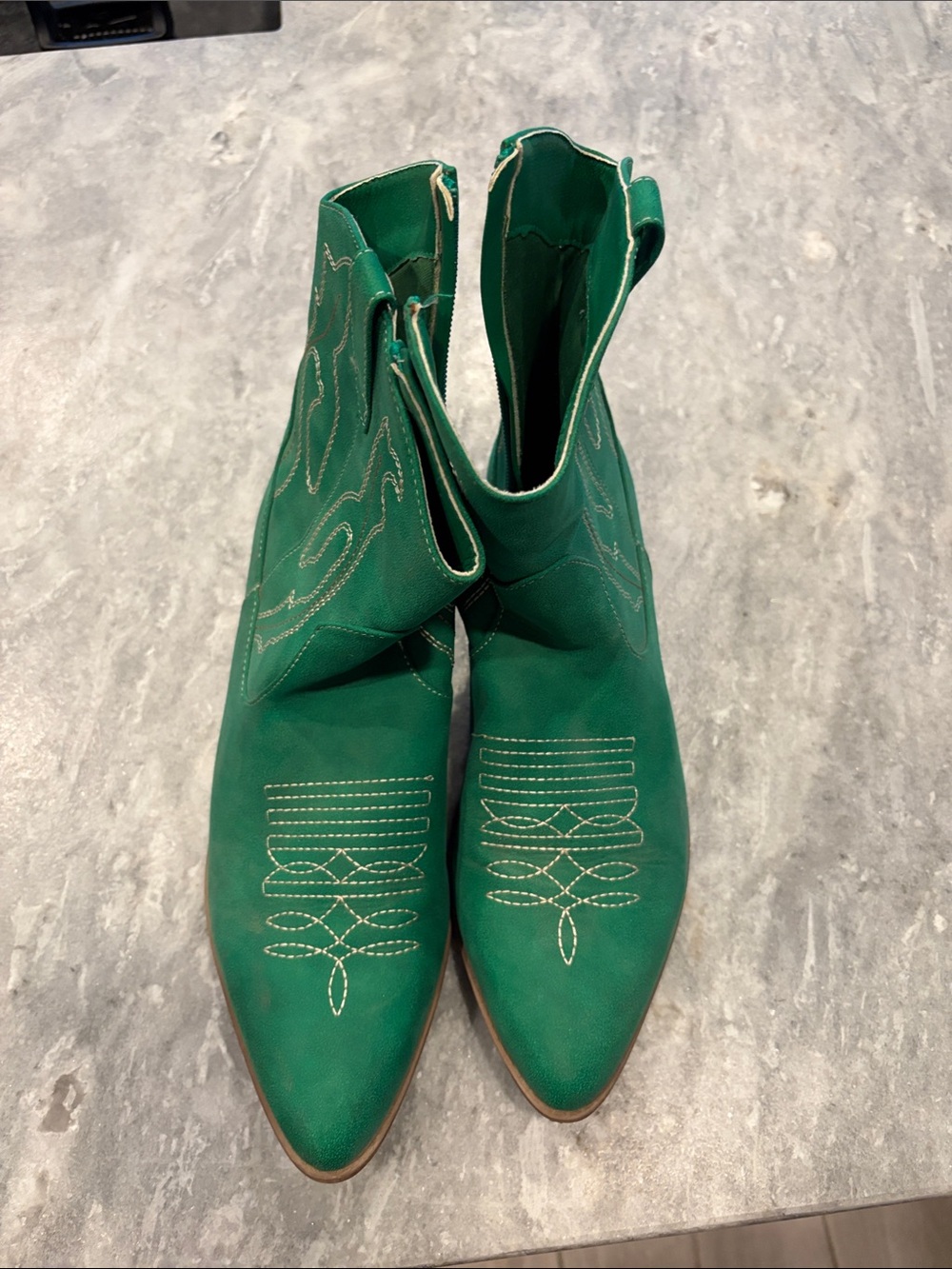 Amazon Green Western-Inspired Women's Ankle Boots